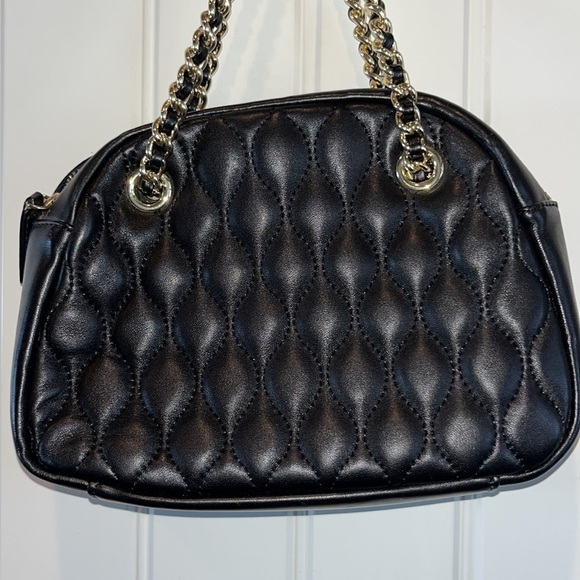 Talbots Classic classic black quilted leather adjustable chain strap purse - Picture 5 of 15